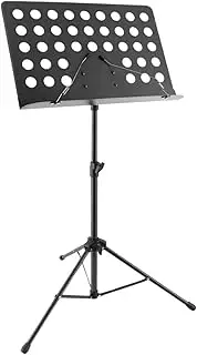 EZONEDEAL Music Stand Folding Music Sheet Holder Metal Adjustable Height 80-160cm for Stage Studio Home School Performance Rubber Feet Black