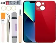 [Yuntunele] Back Covers Glass Replacement for iPhone 13 All Carriers with Professional Tool Set (Red)
