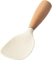 Rice Paddle Spoon Non-Stick Vertical Rice Spoon Kitchen Tool with Wooden Handle Stand Up Serving Spoons for Kitchen Cooking (White, One Size)