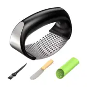 Stainless Steel Garlic Press Rocker Arc Shape Mincer & Crusher Kitchen Tools wit