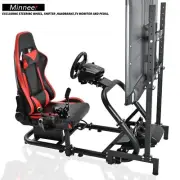 Minneer Racing Simulator Cockpit with Seat & Monitor Stand Fit Logitech G920 G29