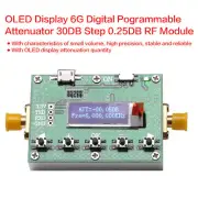 6Ghz RF Digital Attenuator 30DB Step 0.25DB OLED Pogrammable Attenuator Module