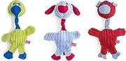Petface Cord Longneck Squeak Dog Toy, Red/Blue/Green