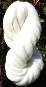 1 lb Wool Roving, Roving, 1 lb Wool, Natural White Falkland Wool, Spin Fiber
