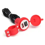 2 Pcs 12V 1.5A Waterproof Usb Charger Motorcycle Car Power Plug Socket With Switch Red Colour