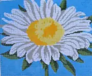 Bloom Blue Hand Painted Needlepoint Canvas