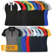 Ladies Manly Dri-wear Antibacterial Office Work Raglan Short Sleeve Polo