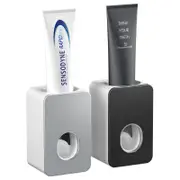 Automatic Toothpaste Dispenser Squeezer Mounted Toothbrush Bathroom Wall Black/Grey