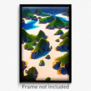 Pixel Art Poster - Awesome Archipelago (8 Bit Psychedelic Video Game Print)