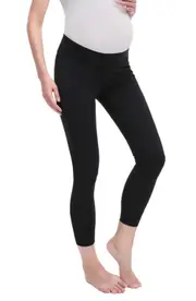 Kimi and Kai Nikki Maternity Ankle Leggings in Black at Nordstrom, Size Large