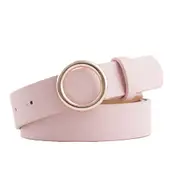 3PCS Classic Retro Fashion Leather Light Body Round Buckle Simple Circle Pin Belts Women Fashion Jeans Female KT101