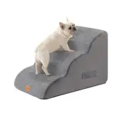 3-Steps Memory Foam Dog Ramp Stairs for Bed Sofa Couch Washable Portable Handle