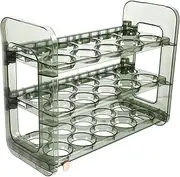 HOOTNEE Egg Organizer Stand for Fridge 3-Layer Egg Storage Rack Plastic Large Capacity Organize Kitchen