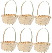 Gatuida 20pcs Mini Basket Handmade Small Basket for Flowers Storage Little Wicker Baskets Tiny Baskets Basket with Handle Mini Props Basket Mini Wicker Baskets Rustic Rattan Bamboo Yellow
