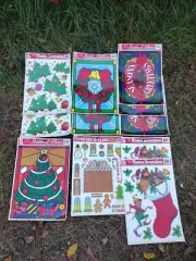 11 Kmart Vtg Christmas Color Clings Tree Trimming Static Window Decoration NOS