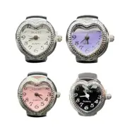 Y2K Punk Finger Watch Elastic Strap Alloy Watches Couple Rings Jewelry