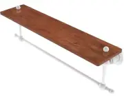 Allied Brass AP-1TB-22-IRW Astor Place 22 Inch Towel Bar & Shelf WHITE