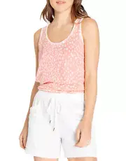 PJ Salvage Women Crystal Cove Printed Sleeveless Top Sherbert Size XS