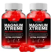 (2 Pack) Magnum Xtreme Gummies for Men Ed, Male Support Gummy for Energy