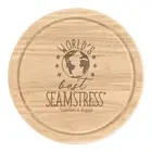 World's Best Seamstress Round Chopping Cheese Board Awesome Sewing Mum Funny