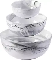Yundu Ceramics Marble Large Mixing Bowl Sets For Kitchen, Nesting Bowls For Set
