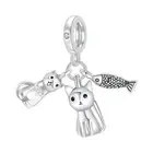 Cat Fish Dangle Charms for Bracelets and Necklaces Women’s Beads Dangle 925 Ster