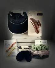 New 5 Pack Lot Scünci the BASIK kit sch Claw Visor Scrunchie Clip Salon Hair LT9