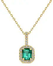 Sabrina Designs 14K 0.66 ct. tw. Diamond & Emerald Octagon Pendant