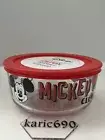 New Disney Mickey Mouse Club Pyrex 4 Cup Round Glass Storage Container Red Lid