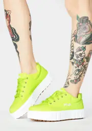 [Fila] Neon Yellow Sandblast Low Sneakers