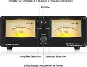 Douk Audio VU3 Dual Analog VU Meter 2-Way Amplifier Speaker Audio Switcher Box DB Panel Display