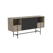 Modern Home BAYLEN Sideboard Buffet 160cm(L)x40cm(D)x80cm(H)- Oak & Black