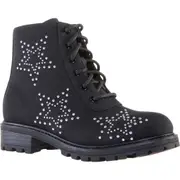 Nina Trava Star-Studded Bootie in Black Suede at Nordstrom, Size 12 M
