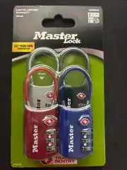 Master Lock 30mm Combination TSA 4 pack Padlocks, Multicolour 4688QAU