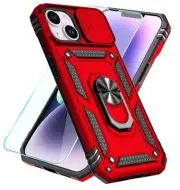 Compatible with iPhone 14 Plus Case with HD Screen Protector & Slide Camera