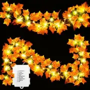 Fall Decor 18 Ft 50 LED Maple Leaves Lights Fall Thanksgiving Decorations for...
