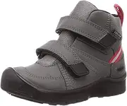 [KEEN] Unisex Kid's HIKEPORT 2 MID Strap WP Hiking Boot, Magnet/Red Carpet