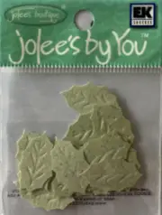 LIGHT GREEN HOLLY LEAF Die-cut Embellishment(20pc)Jolees •Garden•Berry•Christmas