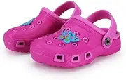 [Generic] Children Mules Clogs Kids Summer Garden Cute Cartoons Shoes Girl Boy Beach Shoes Rose Red 34