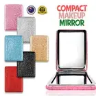 Compact Makeup Mirror Rectangle Folding Travel 2x Magnifying Mirrors Two Sided