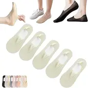 [DASHENRAN] Petitionm Thin No Show Socks,Saeriesof Socks,Women's Zoned Cushion Mid Cut No Show Socks