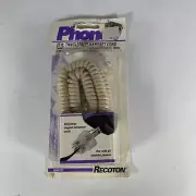 Vintage Recoton 25 Foot TangleFree Handset Cord for Modular Telephones T60 Ivory