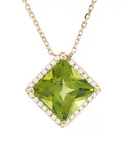 14K 1.78 ct. tw. Diamond & Peridot Necklace