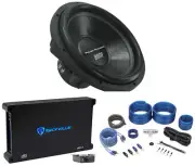 Power Acoustik BAMF-154 15" 3800w Subwoofer DVC 4-Ohm Sub+Mono Amplifier+Amp Kit