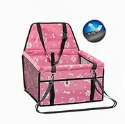 Dog Car Seat Booster (Pink) - Perfect Car Booster Seat for Dogs, Large Pet Car Booster, Ensures a Safe and Comfortable Ride