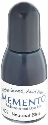 Tsukineko Memento Dye Water Based Ink REFILL Reinker 607 nautical blue Navy