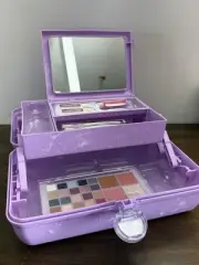 Ulta Caboodles Beauty Box With Makeup Collection Purple Marble Carry Case