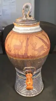 Vintage Lyle Clift Pottery Stoneware Decanter/Water Cooler Deerfoot Studios Mint