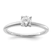 14k White Gold 1/2 Ct. Certified Lab Grown Diamond VS/SI+ G+ Round Solitaire Engagement Ring