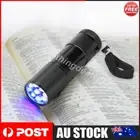 9 LED Mini Aluminum UV Ultra Violet Flashlight Blacklight Torch Light Lamp